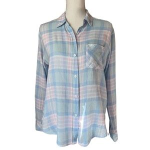 RAILS WOMENS PLAID LING SLEEVE CHARLI SHIRT SIZE SMALL
